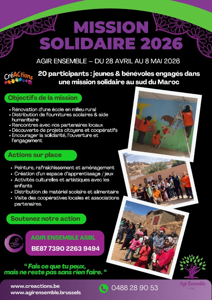 Affiche Mission Solidaire Maroc 2026